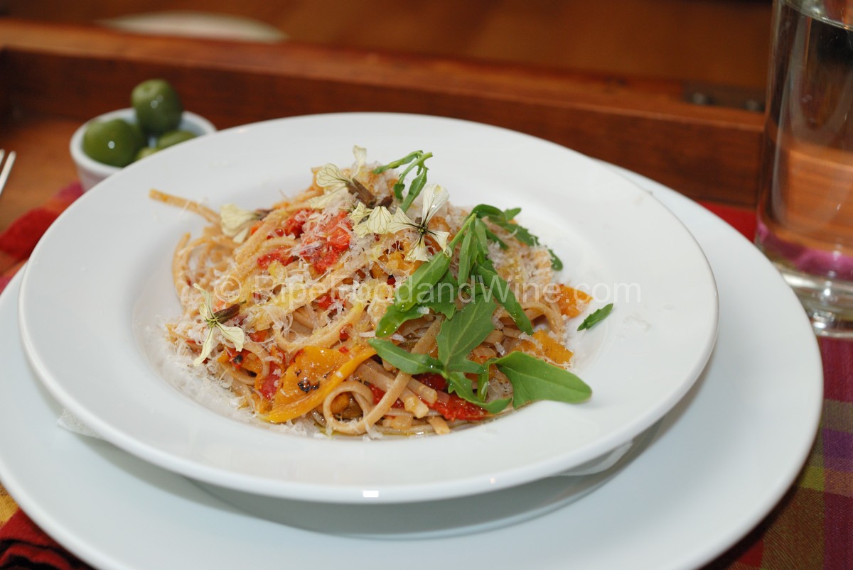 Farro Linguine with Roasted Peppers