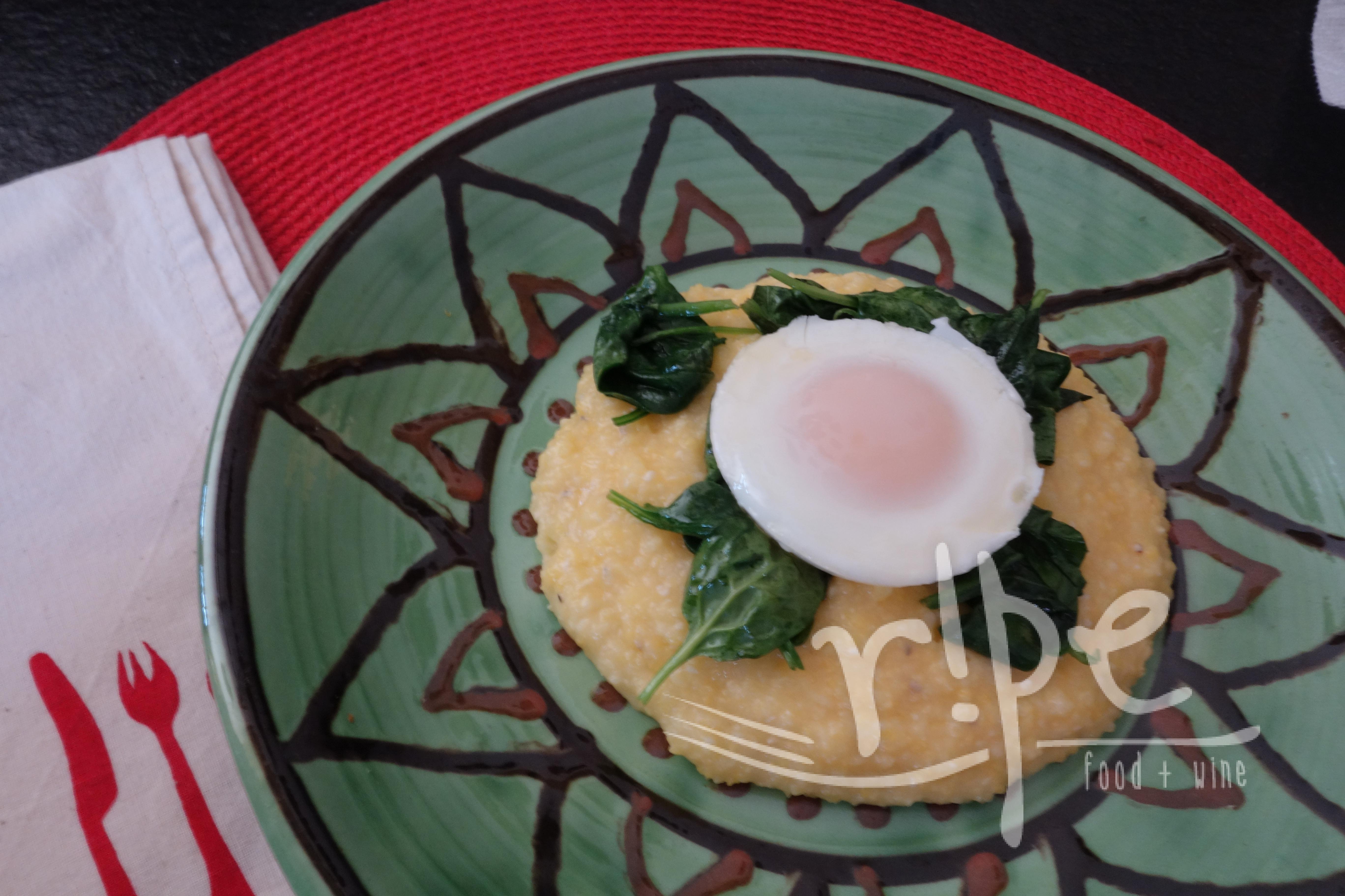 Polenta with Spinach and Poached Eggs