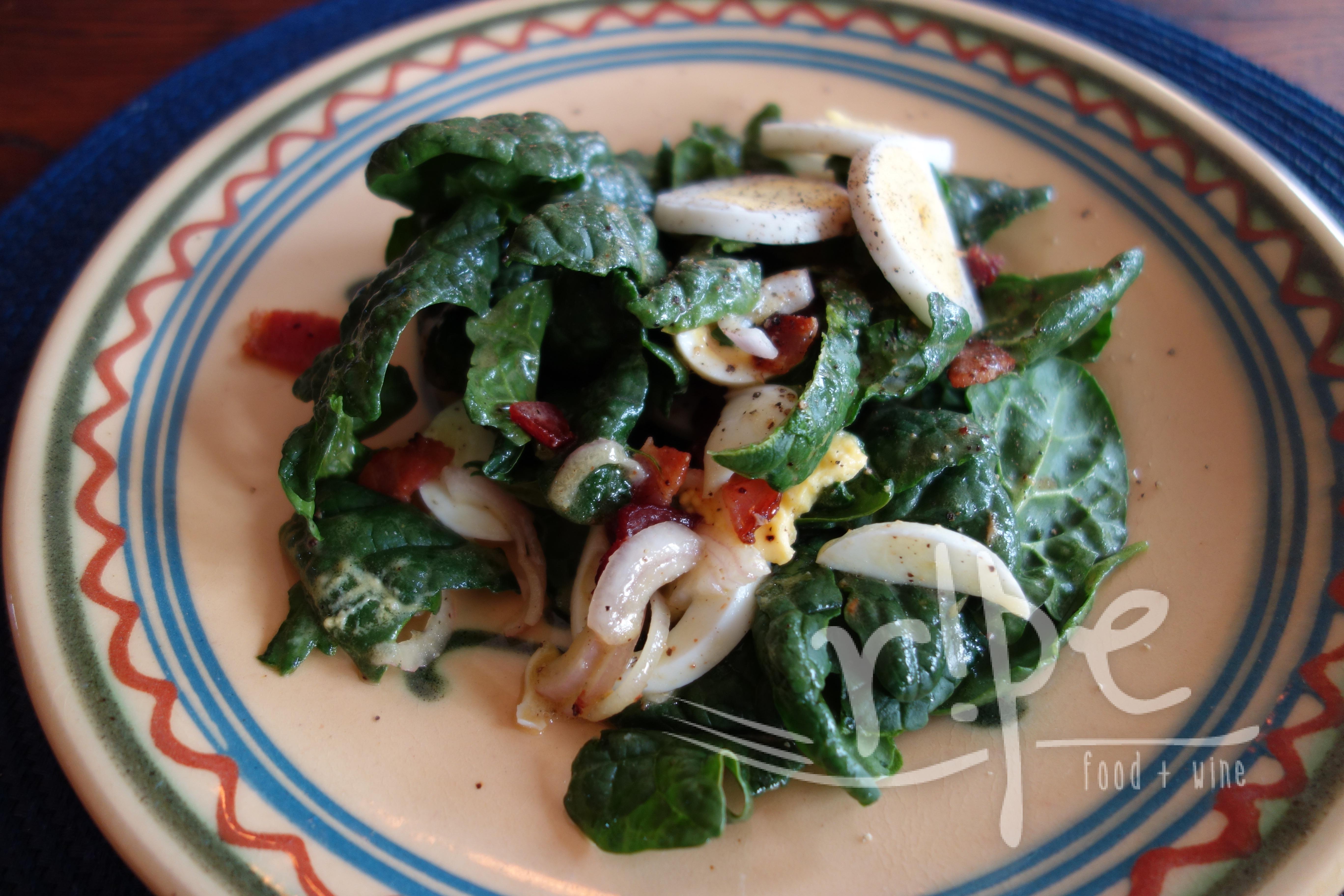 Spinach Salad with Bacon & Egg (and Honey Dijon Vinaigrette)