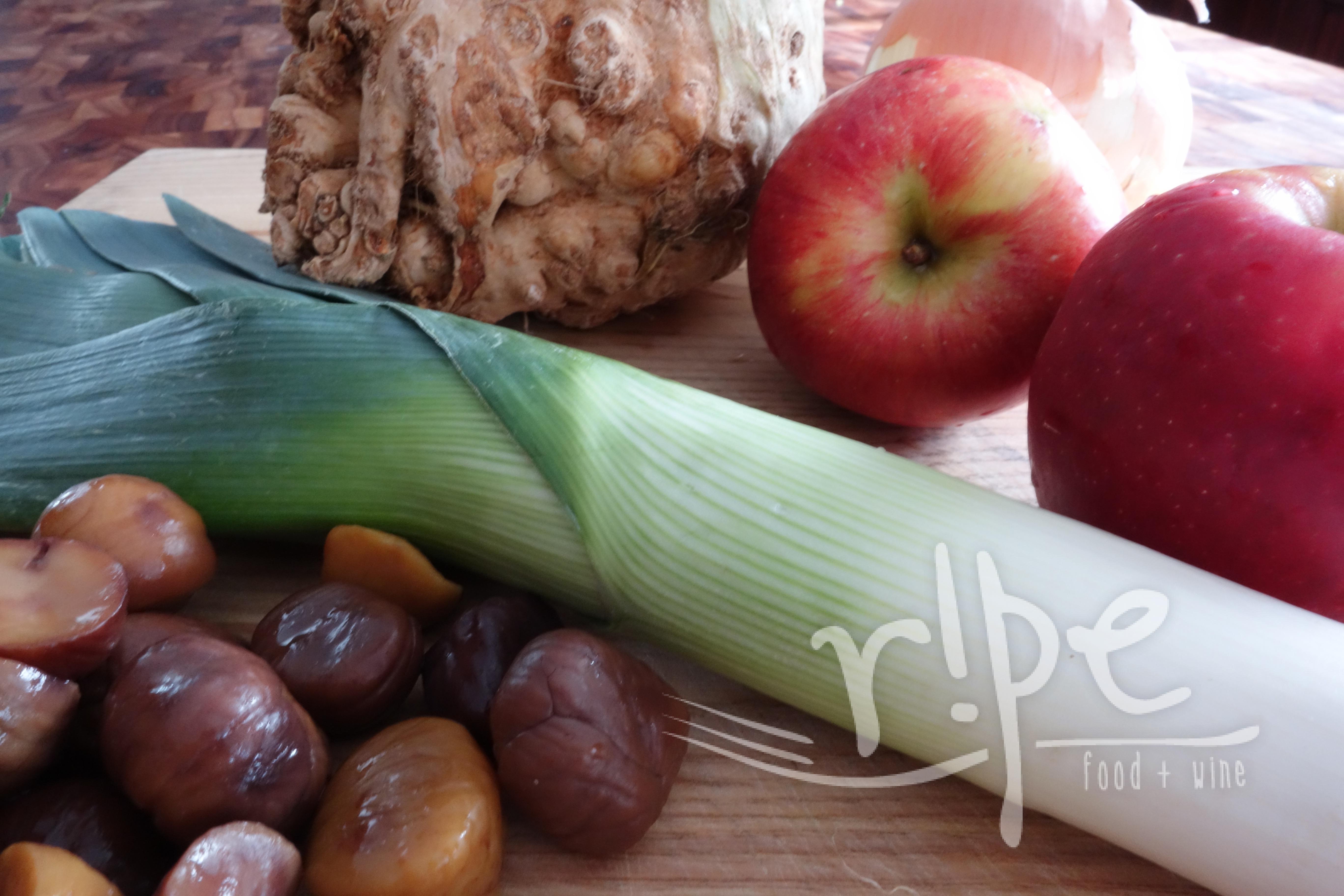 Celery Root, Apple & Chestnut Soup