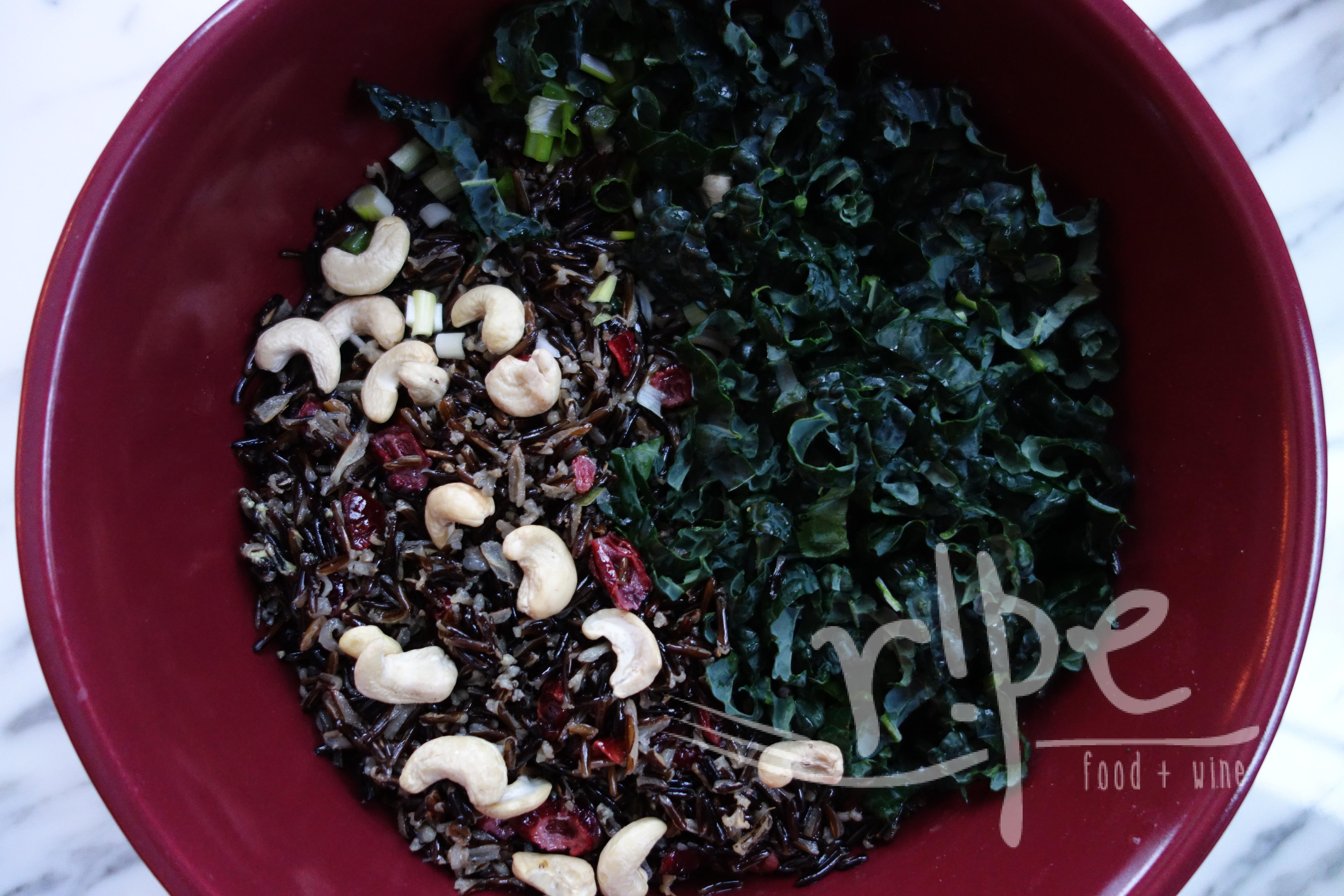 Wild Rice Salad with Kale and Cranberries