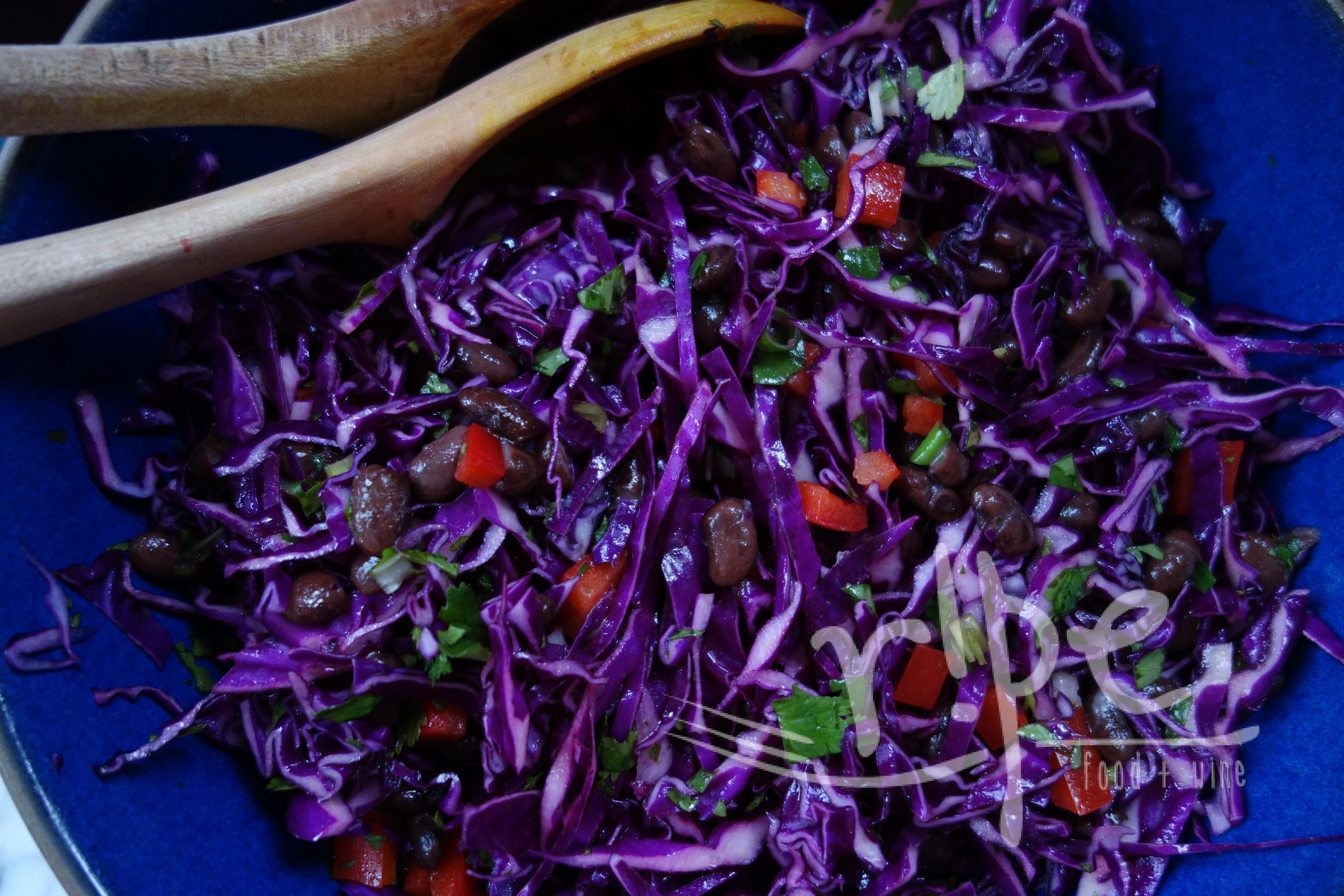 Red Cabbage and Black Bean Slaw