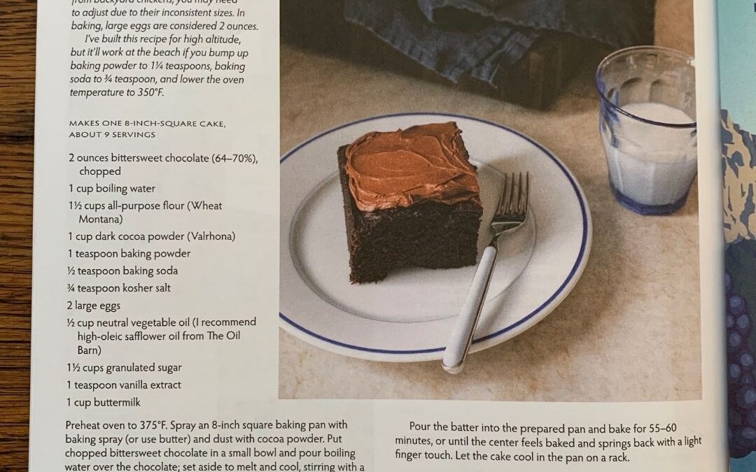 Recipe: Double Chocolate Snack Cake from Edible Bozeman Winter 2021