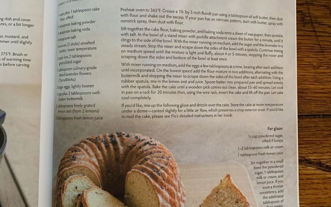 Recipe: Lemon Lavender Bundt Cake from Edible Bozeman Spring 2021