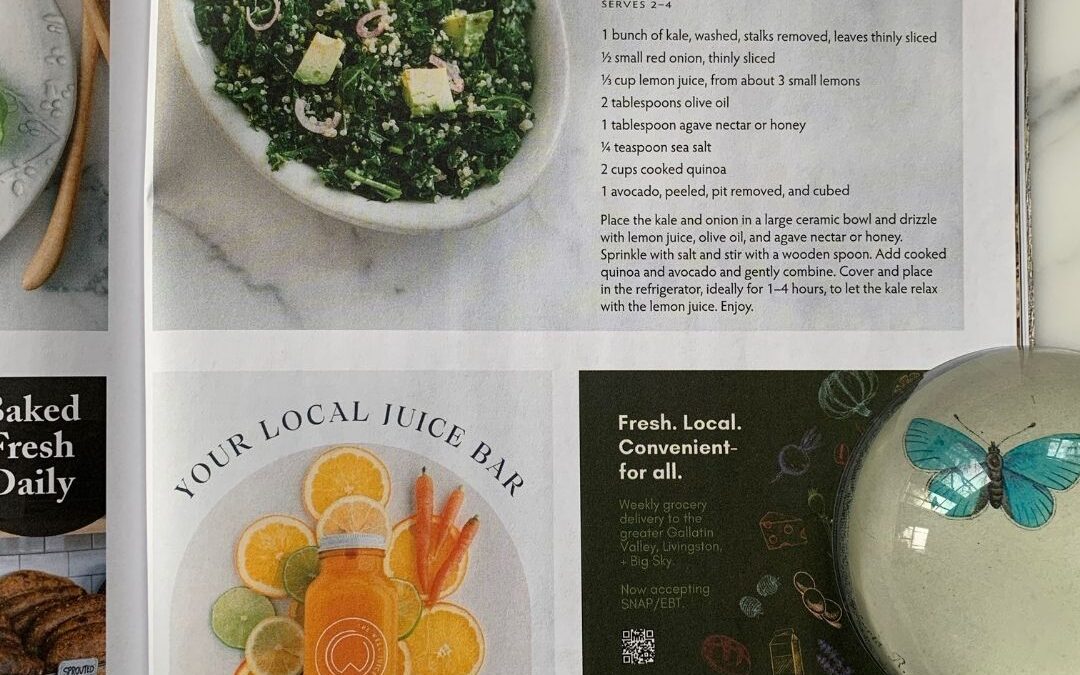 Recipe: Raw Kale Salad with Quinoa from Edible Bozeman Spring 2022
