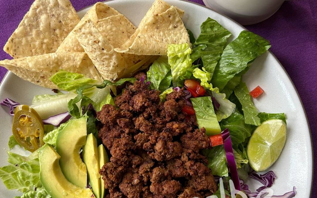 Bison Taco Salad with Avocado Ranch