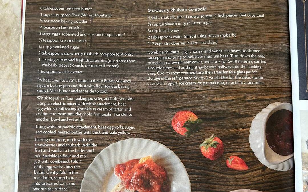 Recipe: Strawberry Rhubarb Pound Cake from Edible Bozeman Spring 2024