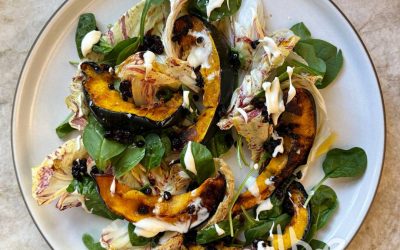 Ginger-Roasted Squash and Greens